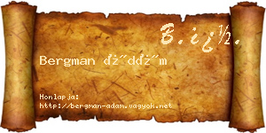 Bergman Ádám névjegykártya